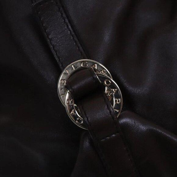 BVLGARI Chandra Shoulder Bag Leather Brown Gold Auth - Picture 2 of 16